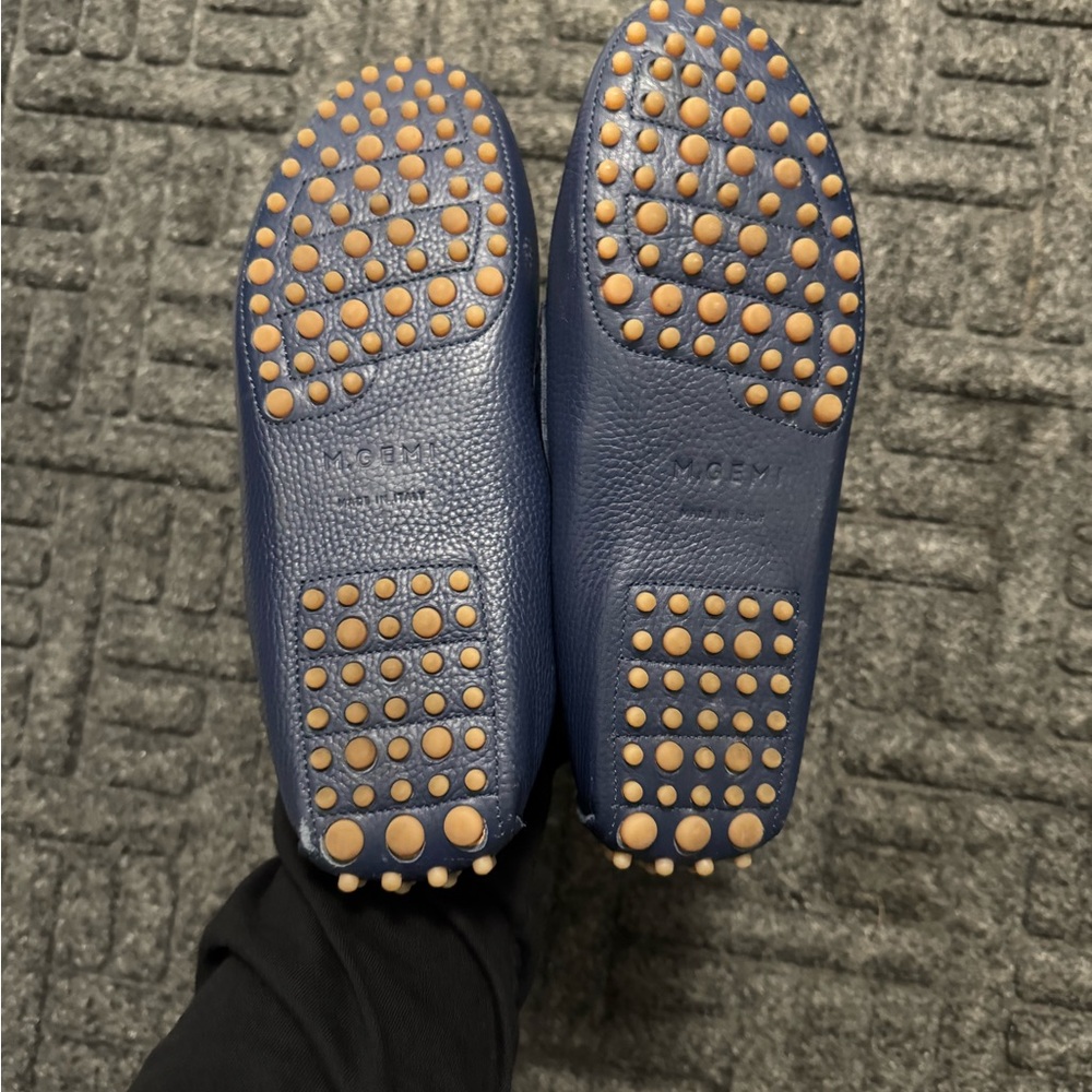 M. Gemi Blue Leather Loafers - Picture 2 of 3